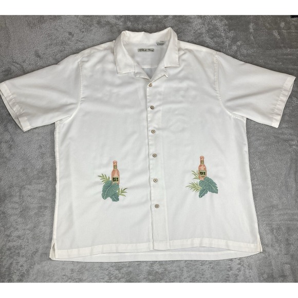 batik bay Other - Batik Bay Mens 2XL Hawaiian Shirt White Tropical Short Sleeve Breathable‎